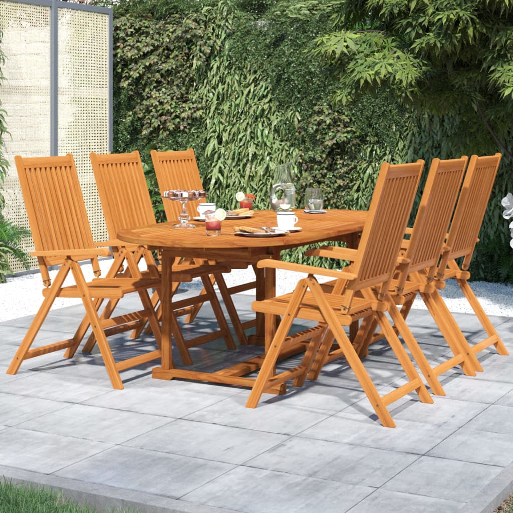 Set Mobilier De Grădină, 7 Piese, Lemn Masiv De Acacia