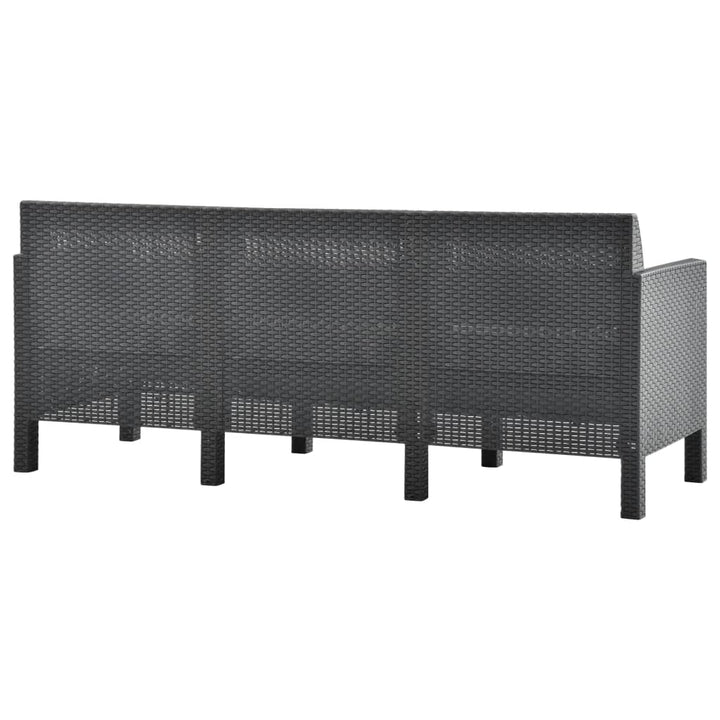 Set Mobilier De Grădină Cu Perne, 3 Piese, Antracit, Pp Ratan