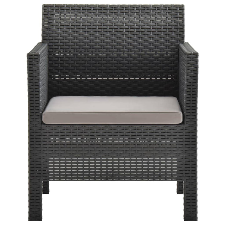 Set Mobilier De Grădină Cu Perne, 3 Piese, Antracit, Pp Ratan