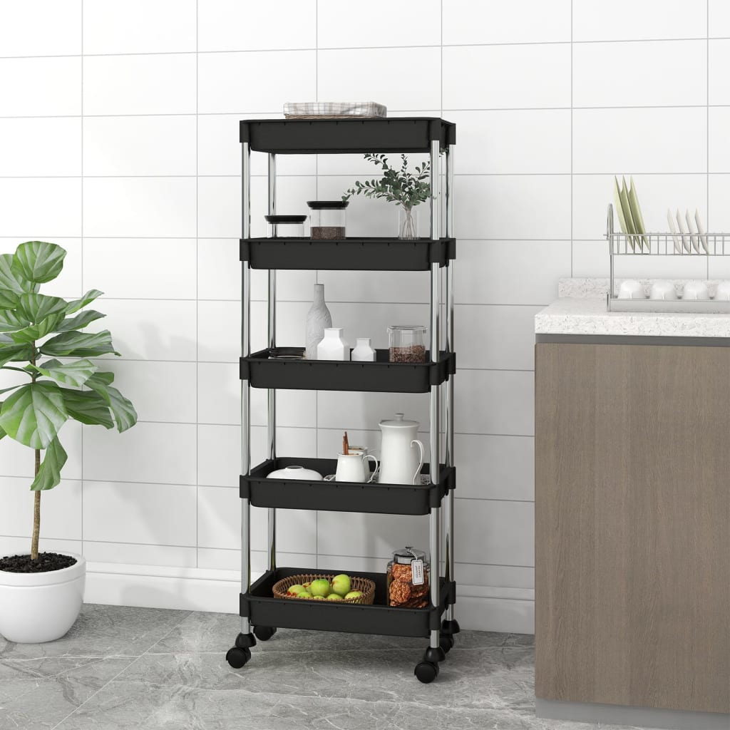 Cărucior De Bucătărie 5 Niveluri 42X29X128 Cm Fier/Abs