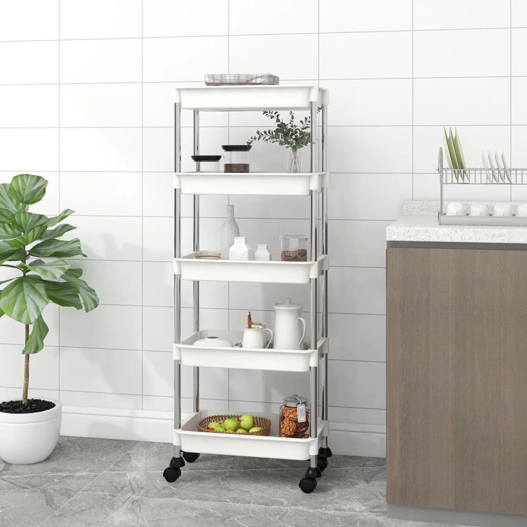 Cărucior De Bucătărie 5 Niveluri 42X29X128 Cm Fier/Abs