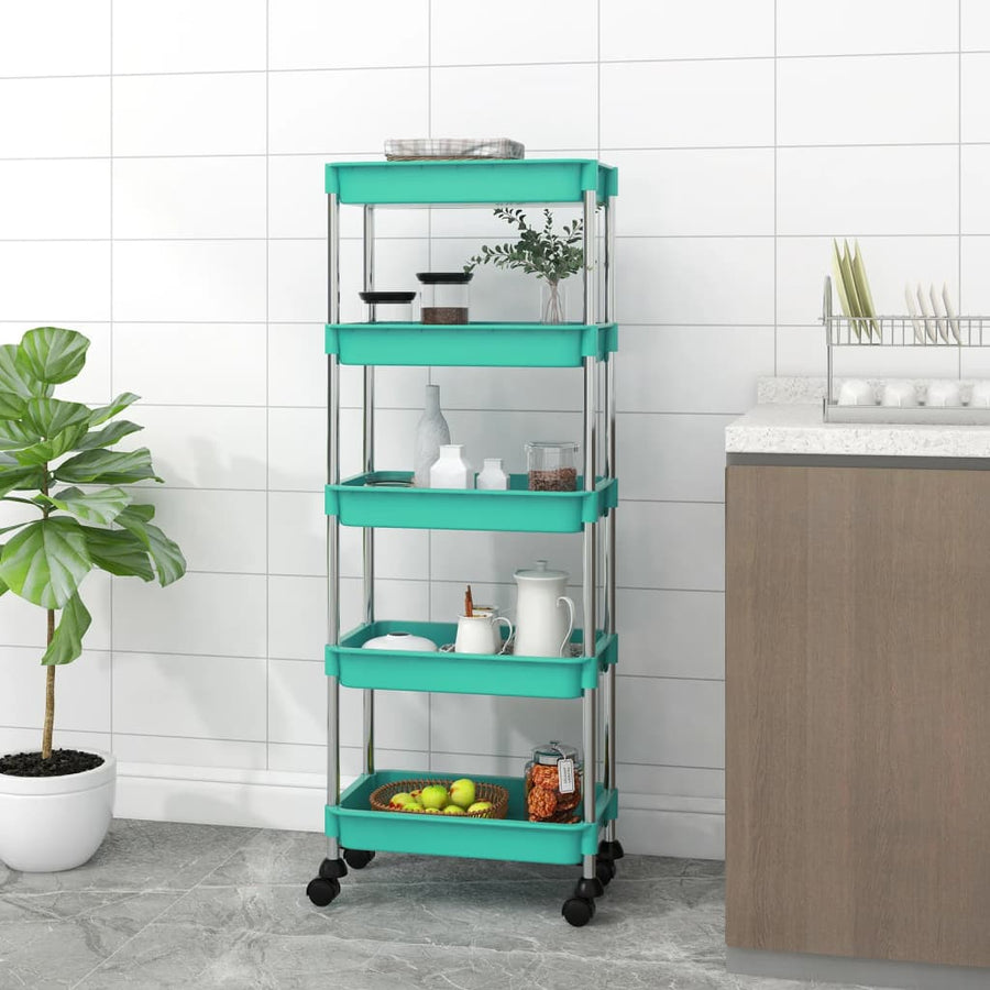 Cărucior De Bucătărie 5 Niveluri 42X29X128 Cm Fier/Abs