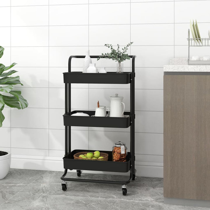 Cărucior De Bucătărie 3 Niveluri 42X35X85 Cm Fier Și Abs