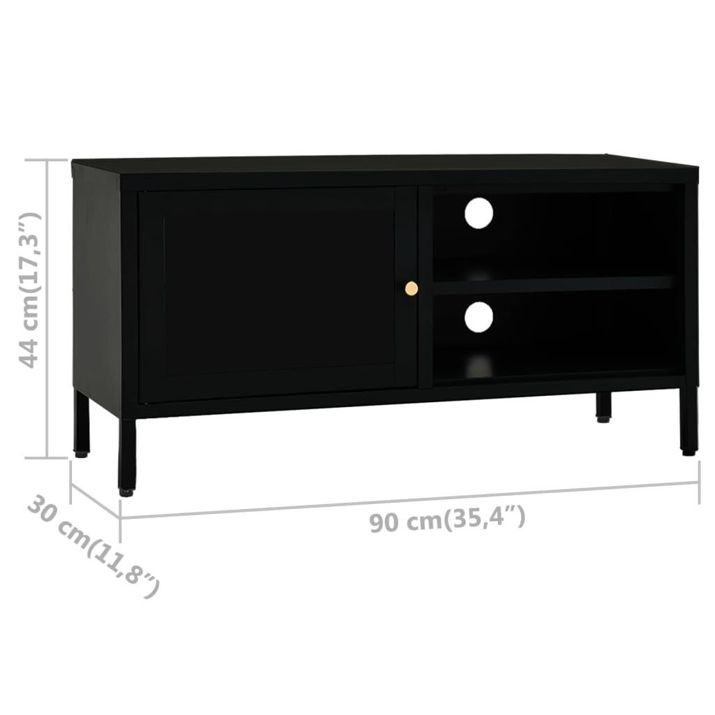 Dulap Tv, , 90X30X44 Cm, Oțel Și Sticlă