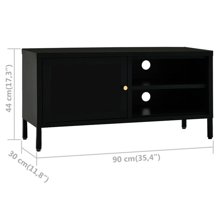 Dulap Tv, , 90X30X44 Cm, Oțel Și Sticlă