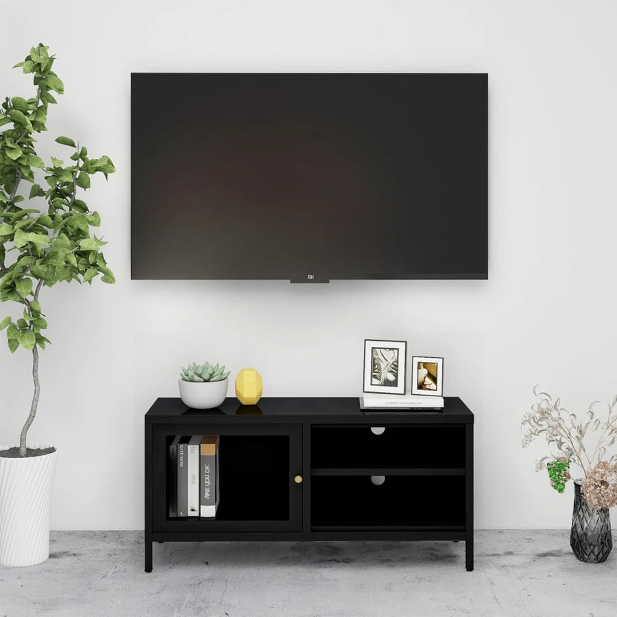 Dulap Tv, , 90X30X44 Cm, Oțel Și Sticlă