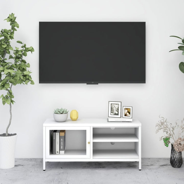 Dulap Tv, , 90X30X44 Cm, Oțel Și Sticlă