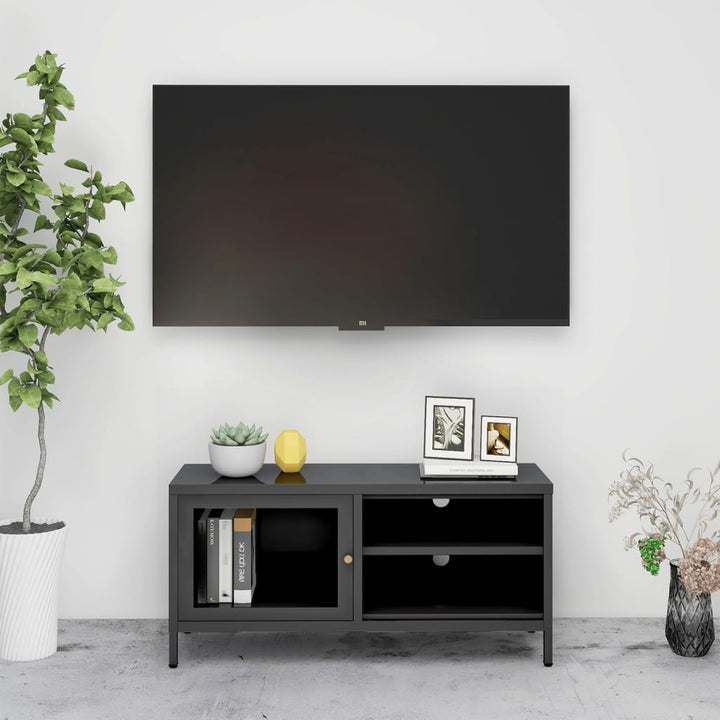 Dulap Tv, , 90X30X44 Cm, Oțel Și Sticlă