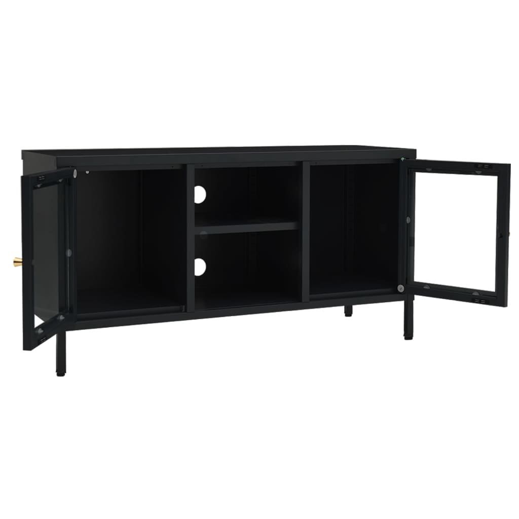 Dulap Tv, , 105X35X52 Cm, Oțel Și Sticlă