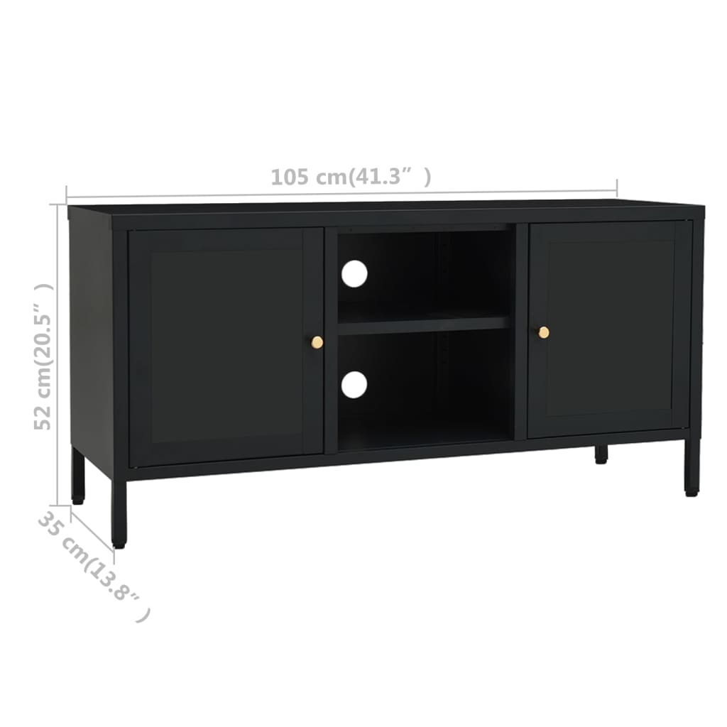 Dulap Tv, , 105X35X52 Cm, Oțel Și Sticlă