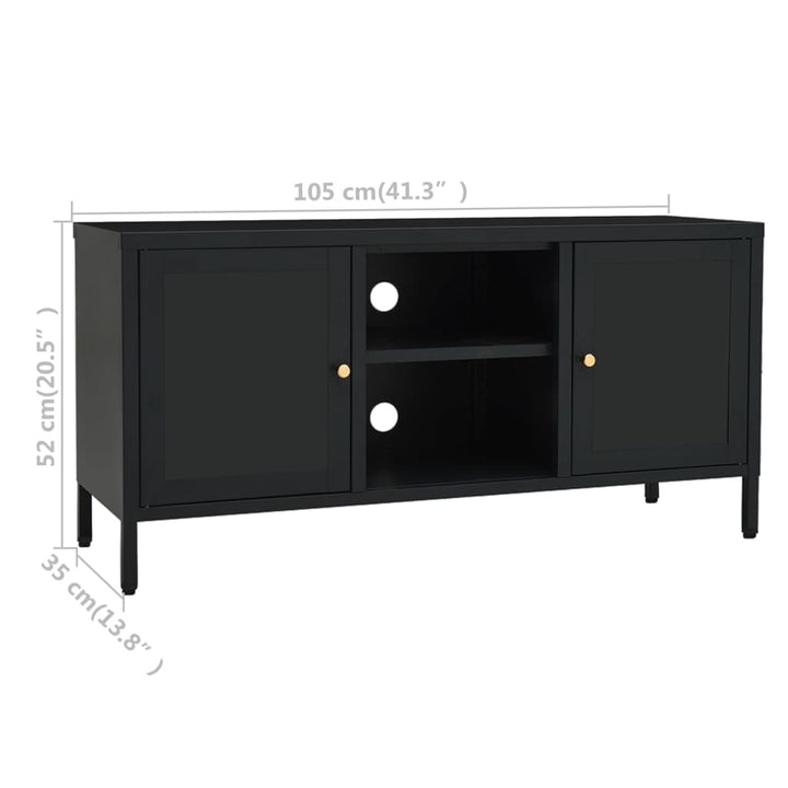 Dulap Tv, , 105X35X52 Cm, Oțel Și Sticlă