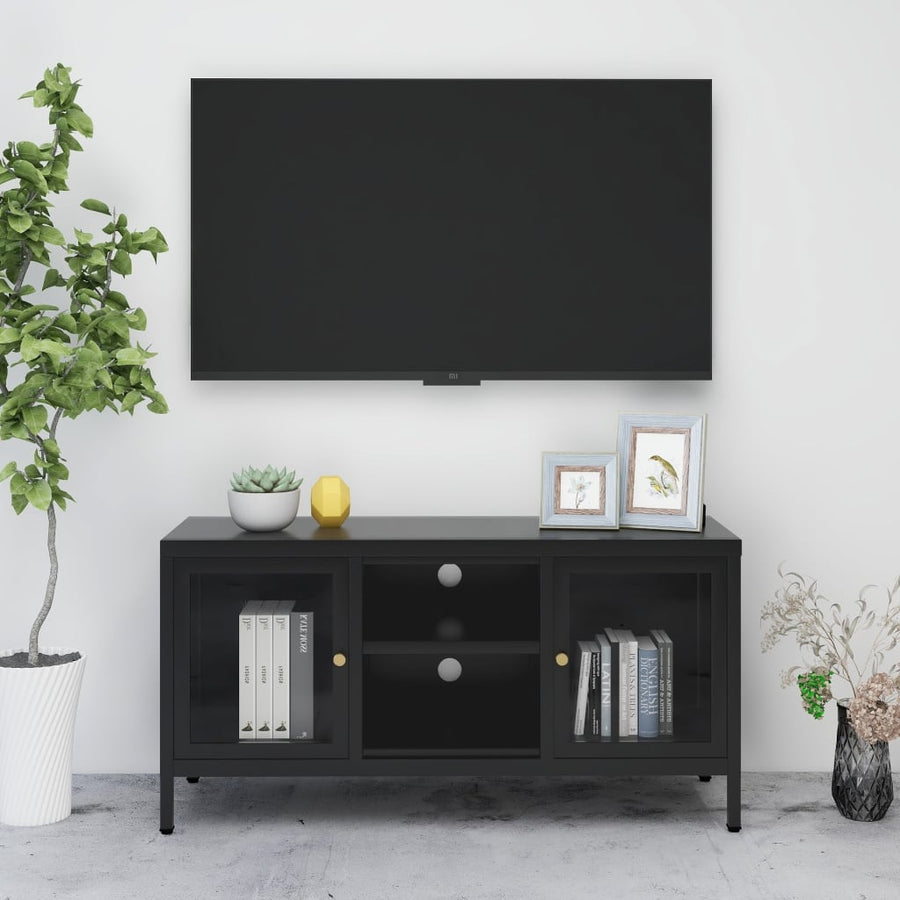 Dulap Tv, , 105X35X52 Cm, Oțel Și Sticlă