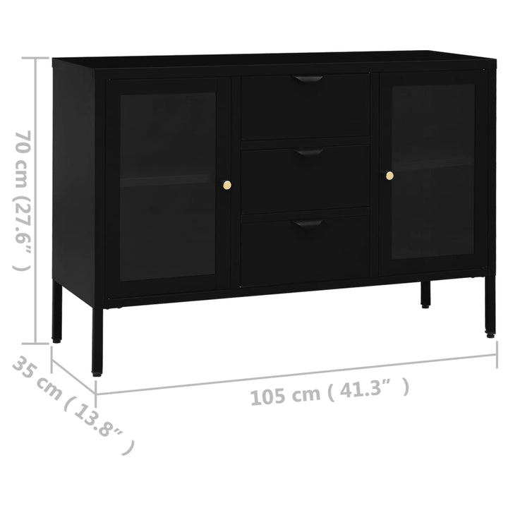 Servantă, , 105X35X70 Cm, Oțel Și Sticlă Securizată