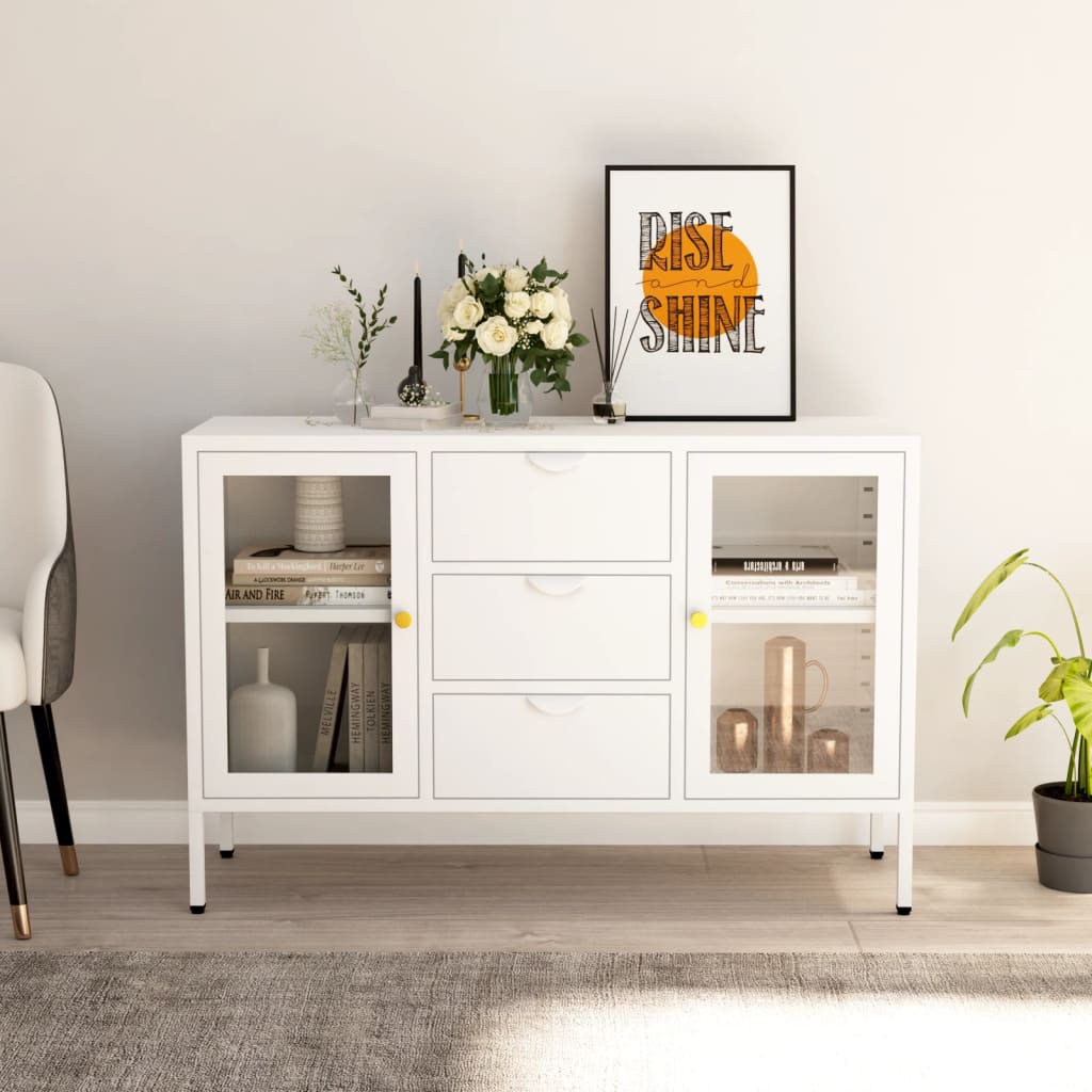Servantă, , 105X35X70 Cm, Oțel Și Sticlă Securizată
