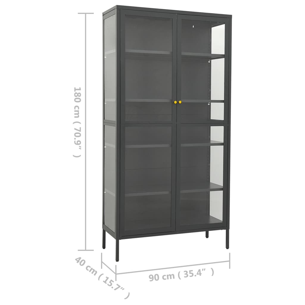 Vitrină, , 90X40X180 Cm, Oțel Și Sticlă Securizată