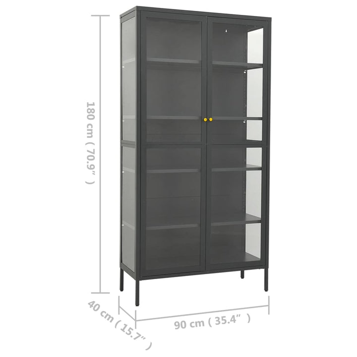 Vitrină, , 90X40X180 Cm, Oțel Și Sticlă Securizată