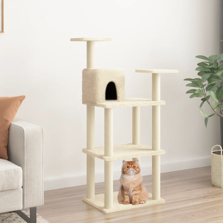 Ansamblu Pisici Cu Stâlpi Din Funie De Sisal, , 118,5 Cm