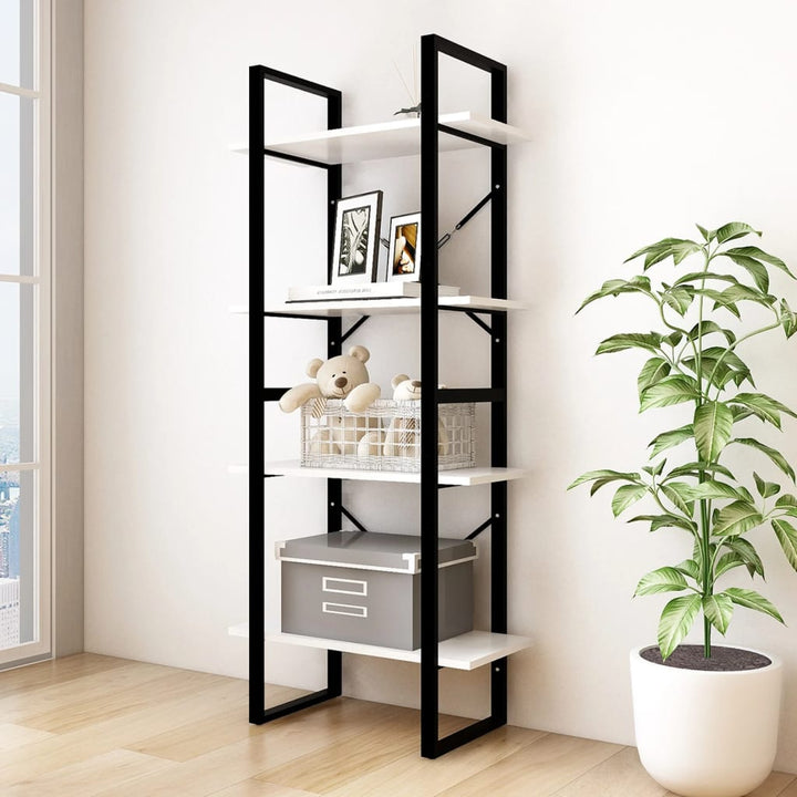 Bibliotecă Cu 4 Rafturi, , 60X30X, Masiv De Pin