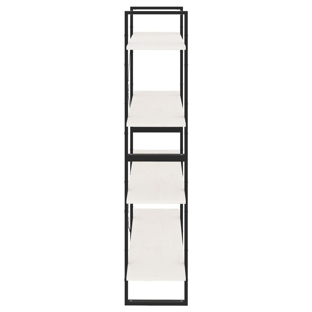 Bibliotecă Cu 4 Rafturi, , 100X30X, Masiv De Pin