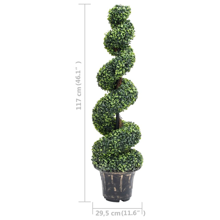 Plantă Artificială De Cimișir Cu Ghiveci, Verde, 117Cm, Spirală
