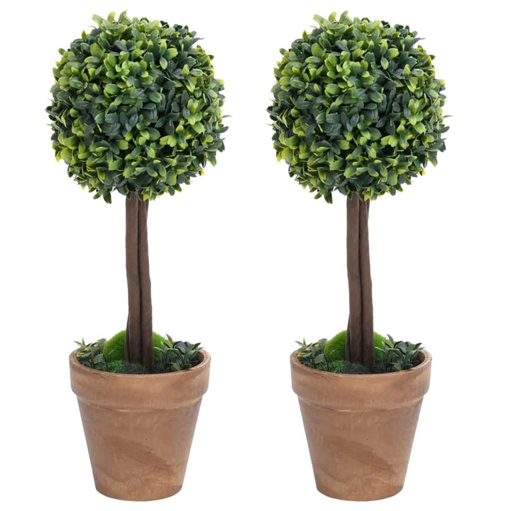 Plante Artificiale Cimișir Cu Ghiveci 2 Buc. Verde 56 Cm Minge