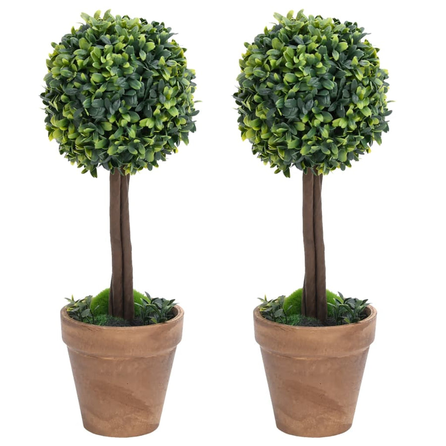 Plante Artificiale Cimișir Cu Ghiveci 2 Buc. Verde 56 Cm Minge