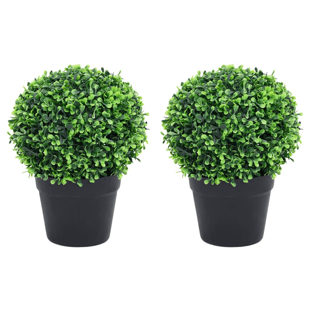 Plante Artificiale Cimișir Cu Ghiveci, 2 Buc. Verde 27 Cm Minge