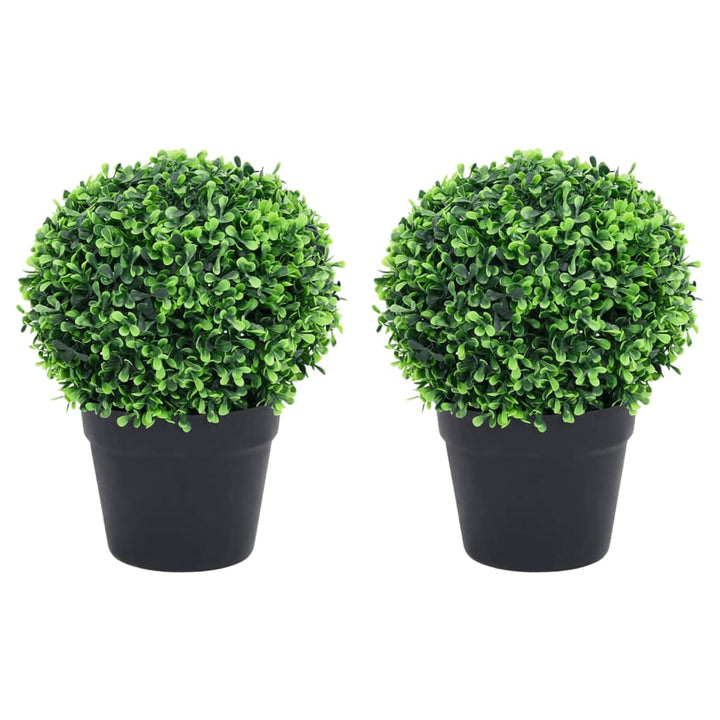 Plante Artificiale Cimișir Cu Ghiveci, 2 Buc. Verde 27 Cm Minge