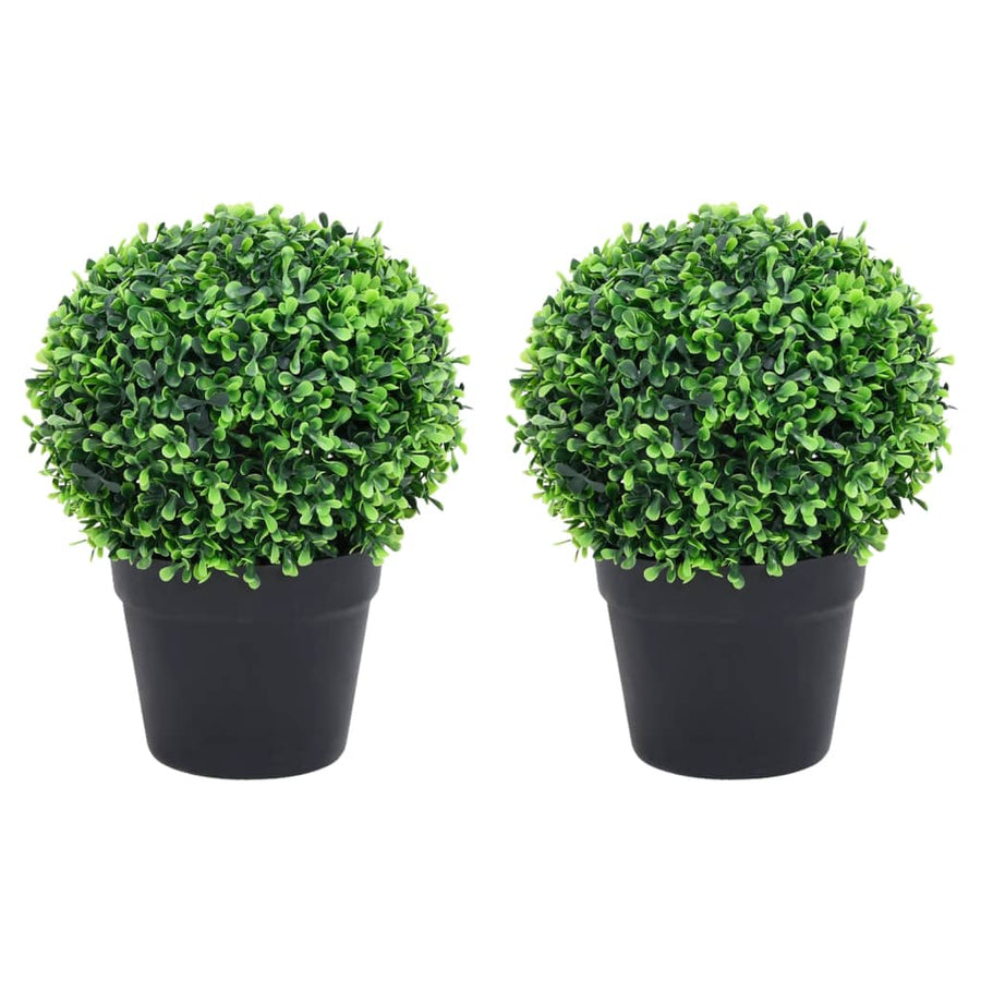 Plante Artificiale Cimișir Cu Ghiveci, 2 Buc. Verde 27 Cm Minge