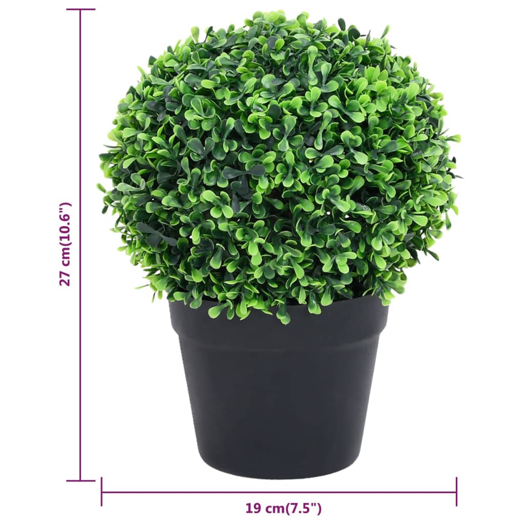 Plante Artificiale Cimișir Cu Ghiveci, 2 Buc. Verde 27 Cm Minge