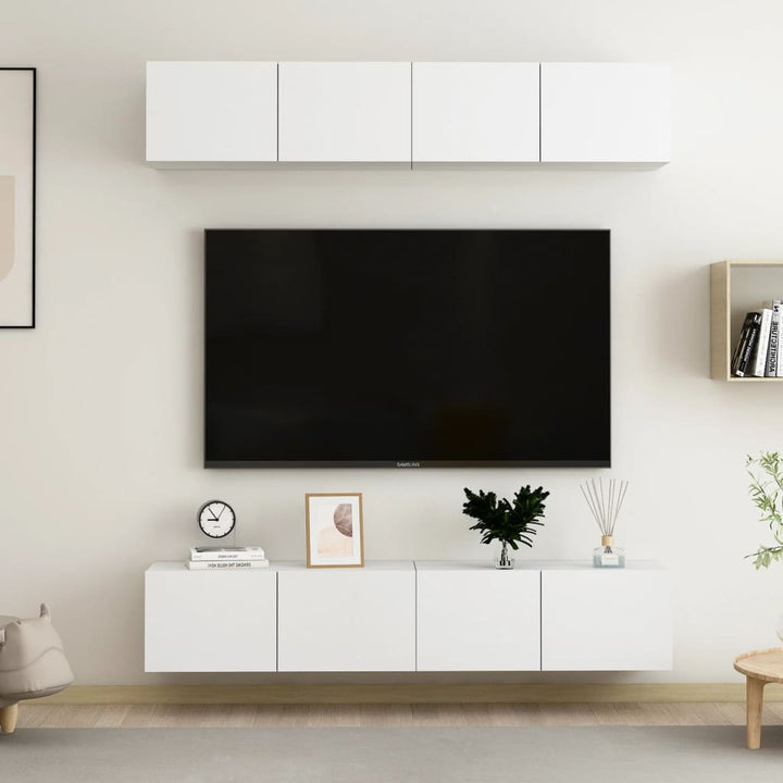 Dulapuri Tv, 4 Piese, , 60X30X30 Cm, Lemn Prelucrat