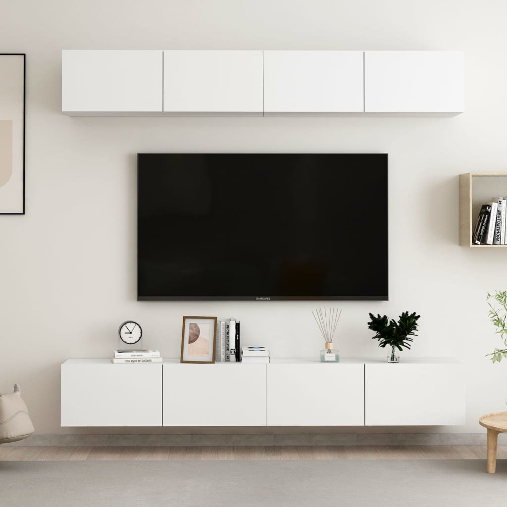 Dulapuri Tv, 4 Piese, , 60X30X30 Cm, Lemn Prelucrat