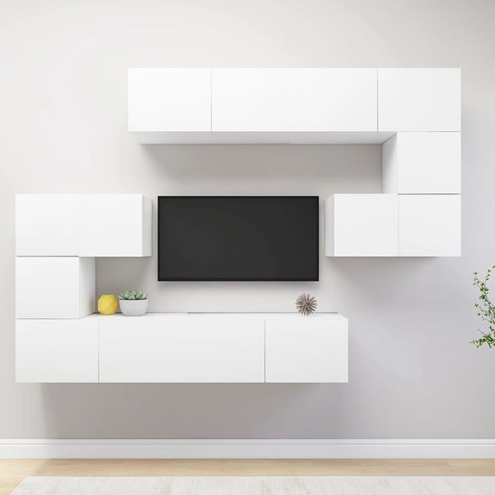 Set Dulapuri Tv, 10 Piese, , Lemn Prelucrat