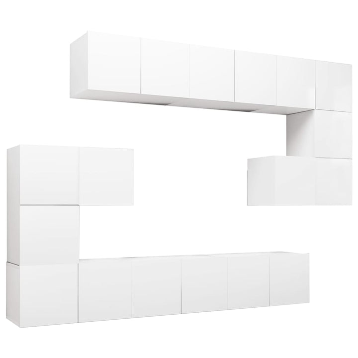 Set Dulapuri Tv, 10 Piese, , Lemn Prelucrat