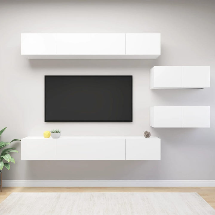 Set Dulapuri Tv, 8 Piese, , Lemn Prelucrat