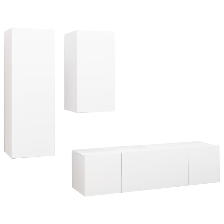 Set Dulapuri Tv, 4 Piese, , Lemn Prelucrat