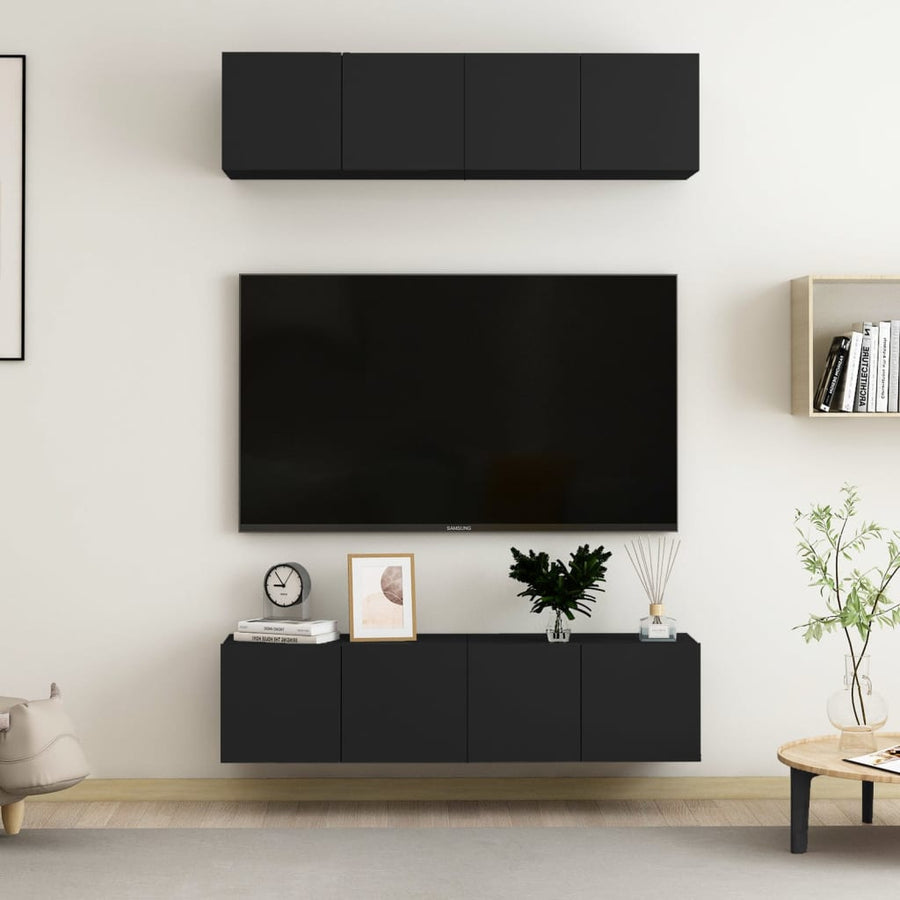 Dulapuri Tv, 4 Piese, , 60X30X30 Cm, Lemn Prelucrat