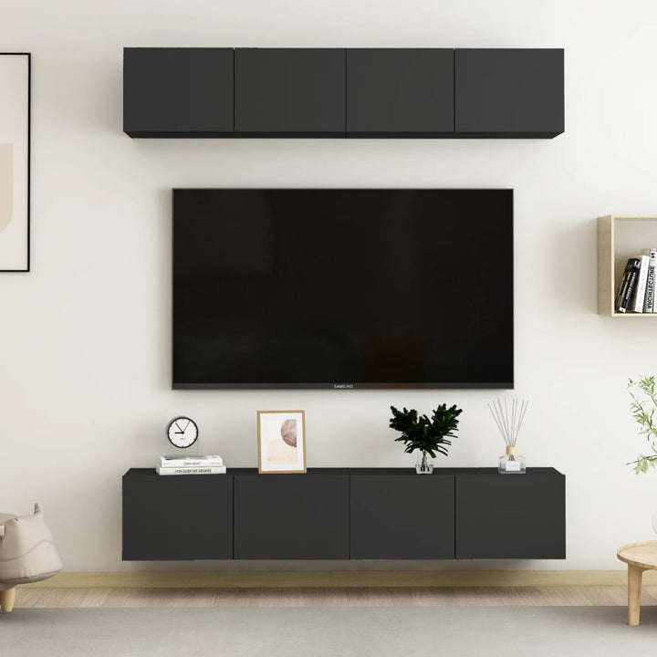 Dulapuri Tv, 4 Piese, , 60X30X30 Cm, Lemn Prelucrat