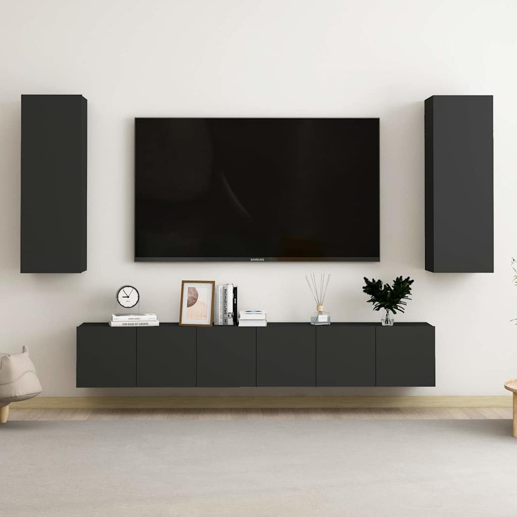 Set Dulap Tv, 5 Piese, , Lemn Prelucrat