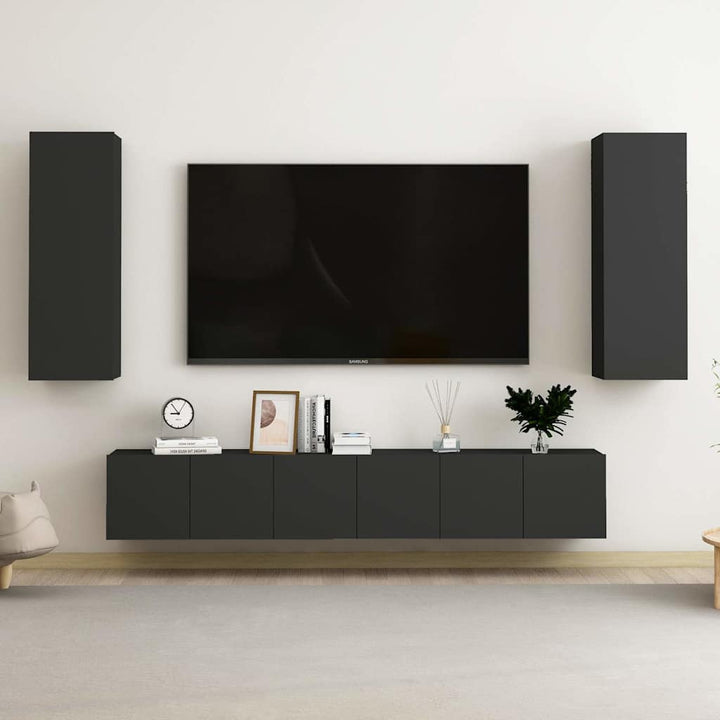 Set Dulap Tv, 5 Piese, , Lemn Prelucrat