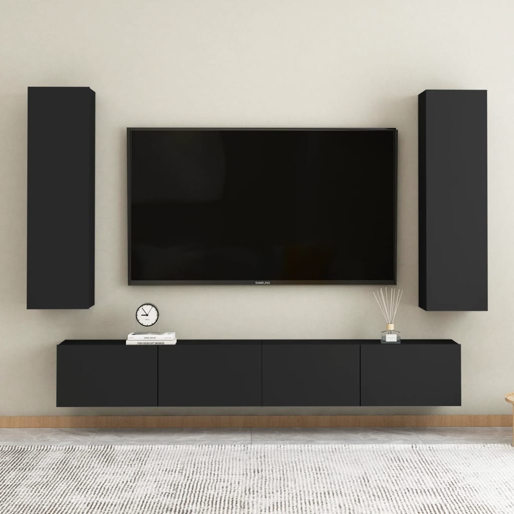Set Dulap Tv, 5 Piese, , Lemn Prelucrat