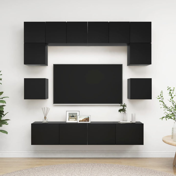 Set Dulapuri Tv, 8 Piese, , Lemn Prelucrat
