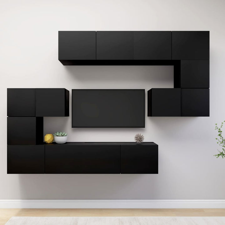 Set Dulapuri Tv, 10 Piese, , Lemn Prelucrat