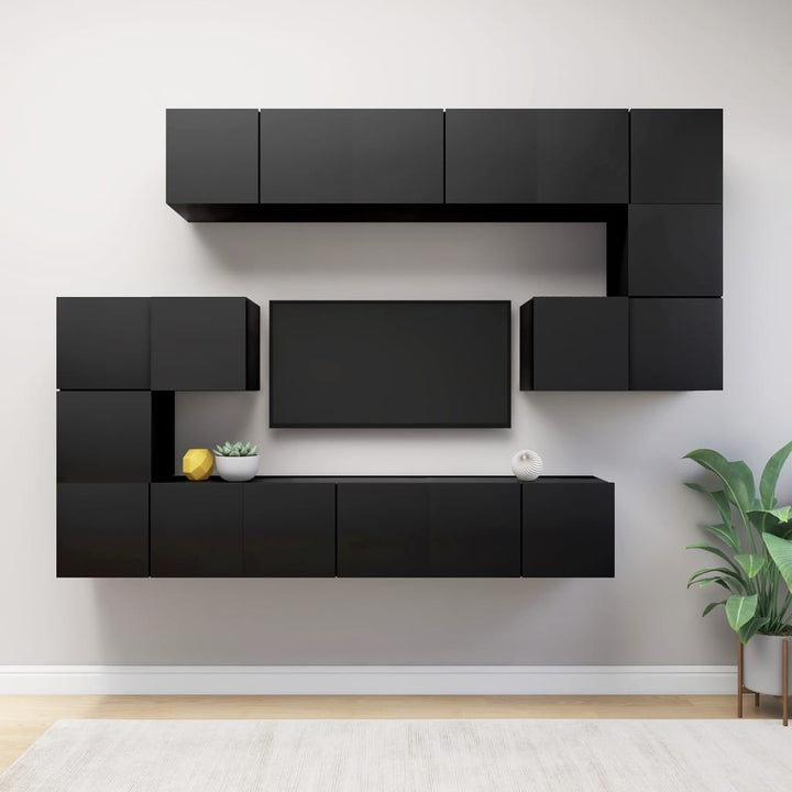 Set Dulapuri Tv, 10 Piese, , Lemn Prelucrat