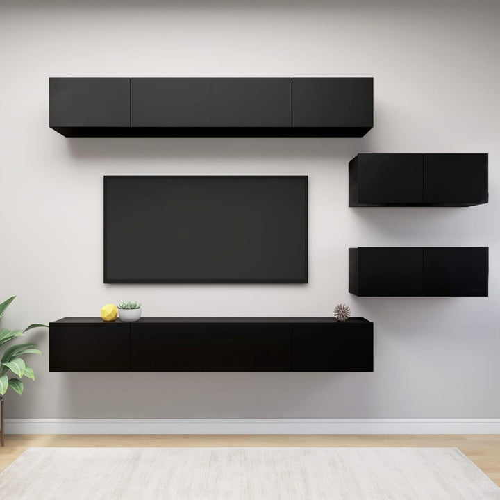 Set Dulapuri Tv, 8 Piese, , Lemn Prelucrat