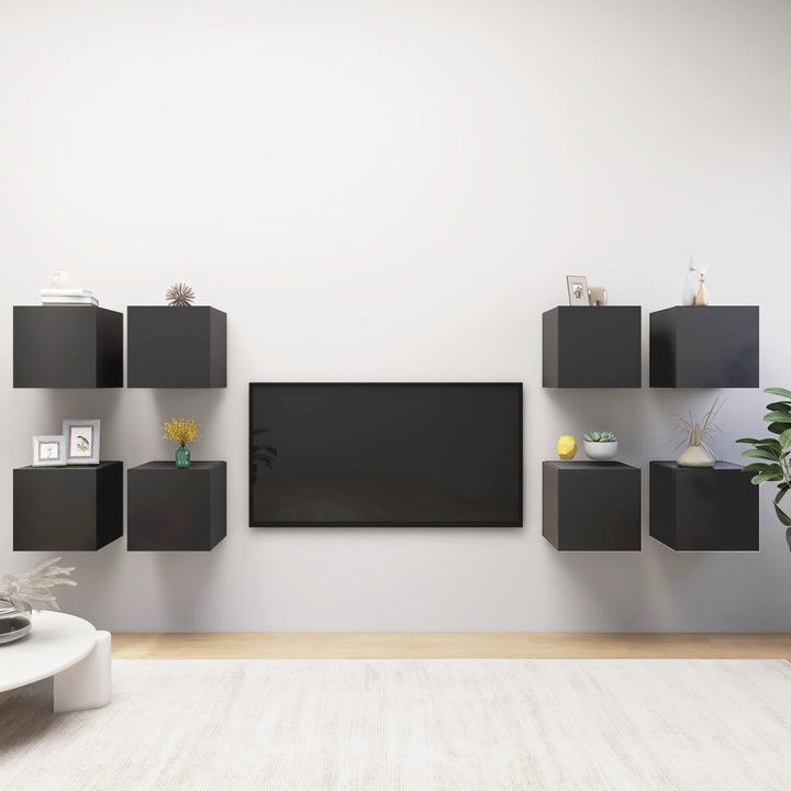 Dulapuri Tv Suspendate, 8 Buc., , 30,5X30X30 Cm