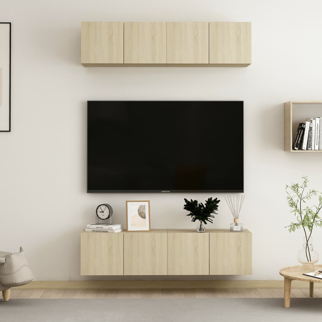 Dulapuri Tv, 4 Piese, , 60X30X30 Cm, Lemn Prelucrat
