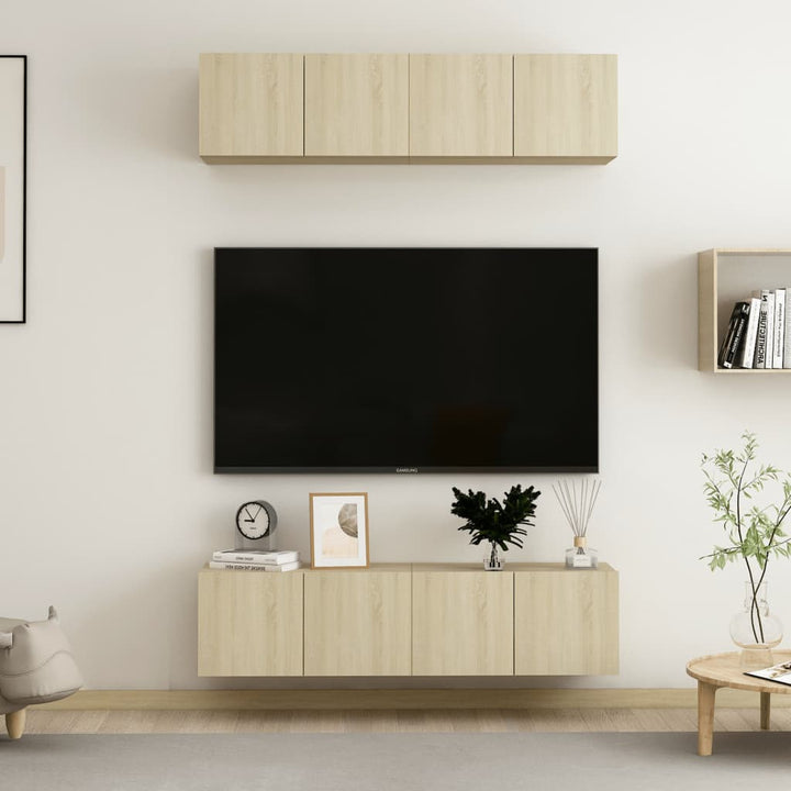 Dulapuri Tv, 4 Piese, , 60X30X30 Cm, Lemn Prelucrat
