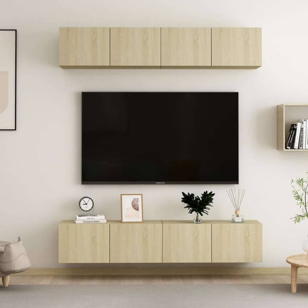 Dulapuri Tv, 4 Piese, , 60X30X30 Cm, Lemn Prelucrat