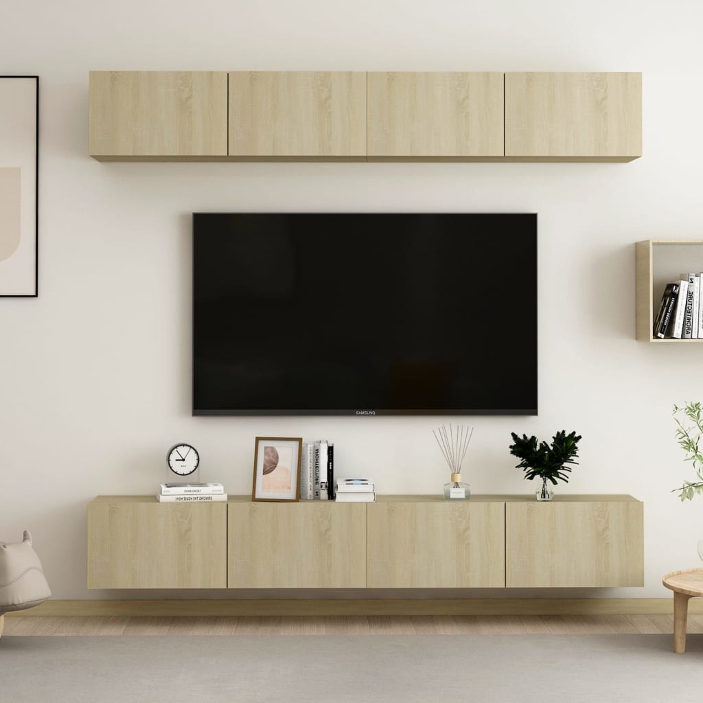 Dulapuri Tv, 4 Piese, , 60X30X30 Cm, Lemn Prelucrat